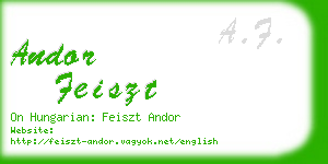 andor feiszt business card